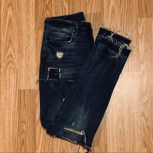 BlankNYC dark wash patchwork distress jean size 26